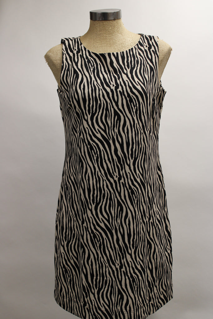 Lulu-B Sleeveless Travel Dress -SPX 4426 VZEB  Black and Tan Pattern
