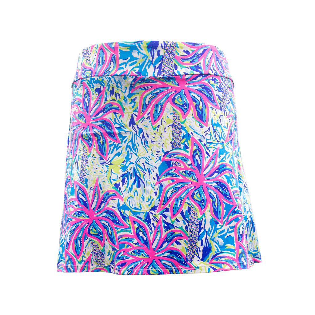 Lulu-B Zip Skort - Multi-Colored Palm Pattern